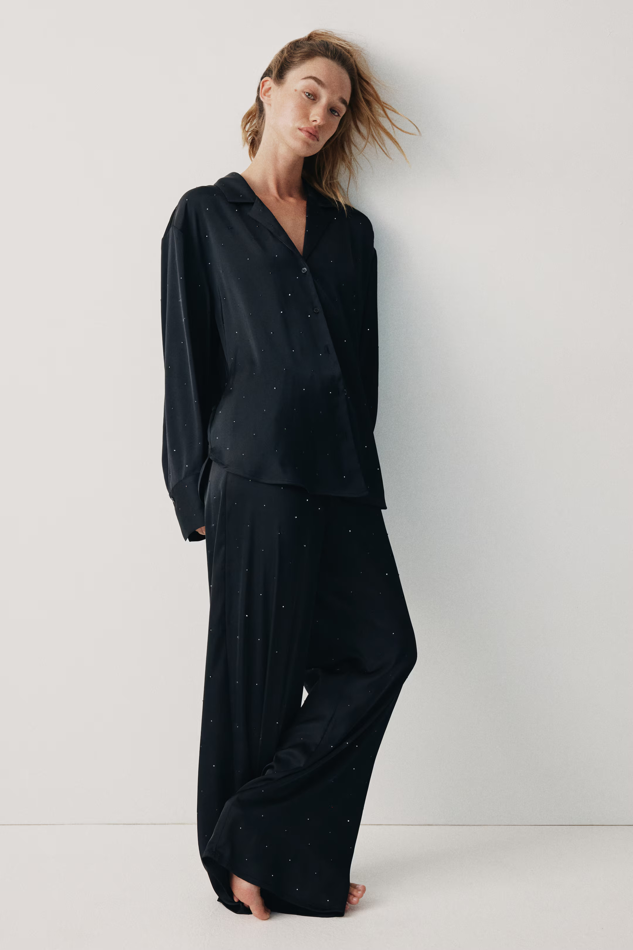 Embellished Satin Pajama Pants | H&M (US + CA)