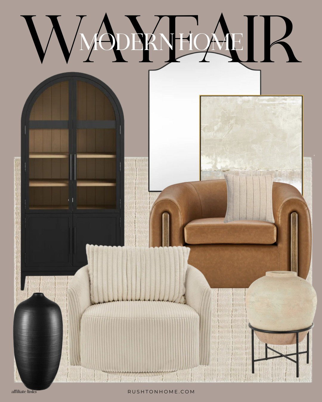 Light, european and masculine vibes in this room. I LOVE this leather chair, the curves on it are fantastic. Plus 2 big floor vases and some large art prints or mirrors, and your space can really come together.

I've been loving these @wayfair home finds! This inspiration pulls together a vibe that feels antique, european, earthy and yet still modern.

Home decor, home design, interior design, furniture, console table, accent chairs, vases, candlesticks, bench, cabinet, sideboard, swivel chair, comfy chair, living room furniture, decor, floor vase
 

 

#LTKWatchNow #LTKHome #LTKSaleAlert