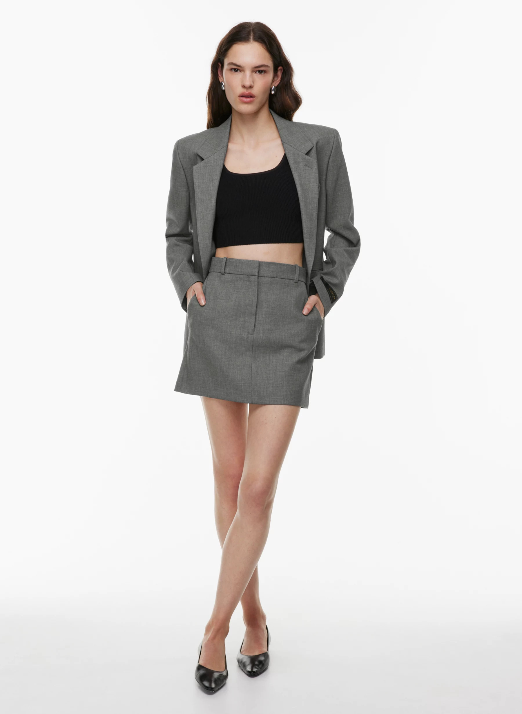 SCULPT KNIT SQUARENECK CROPPED TANK | Aritzia