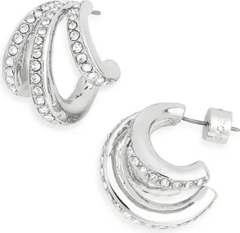 Kurt Geiger London Pav\u00e9 Crystal Triple Huggie Hoop Earrings | Nordstromrack | Nordstrom Rack