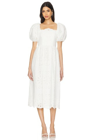 Aria Midi Dress in White | Revolve Clothing (Global)