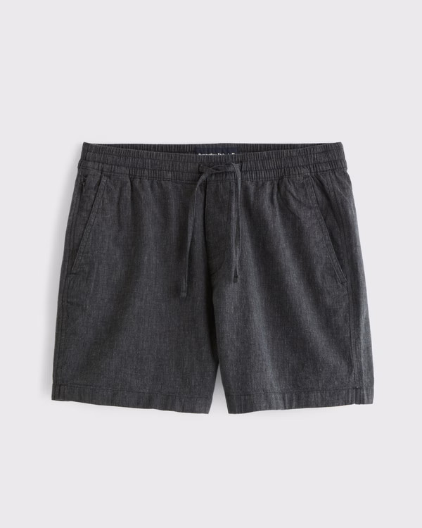 Linen-Blend Pull-On Short | Abercrombie & Fitch (US)