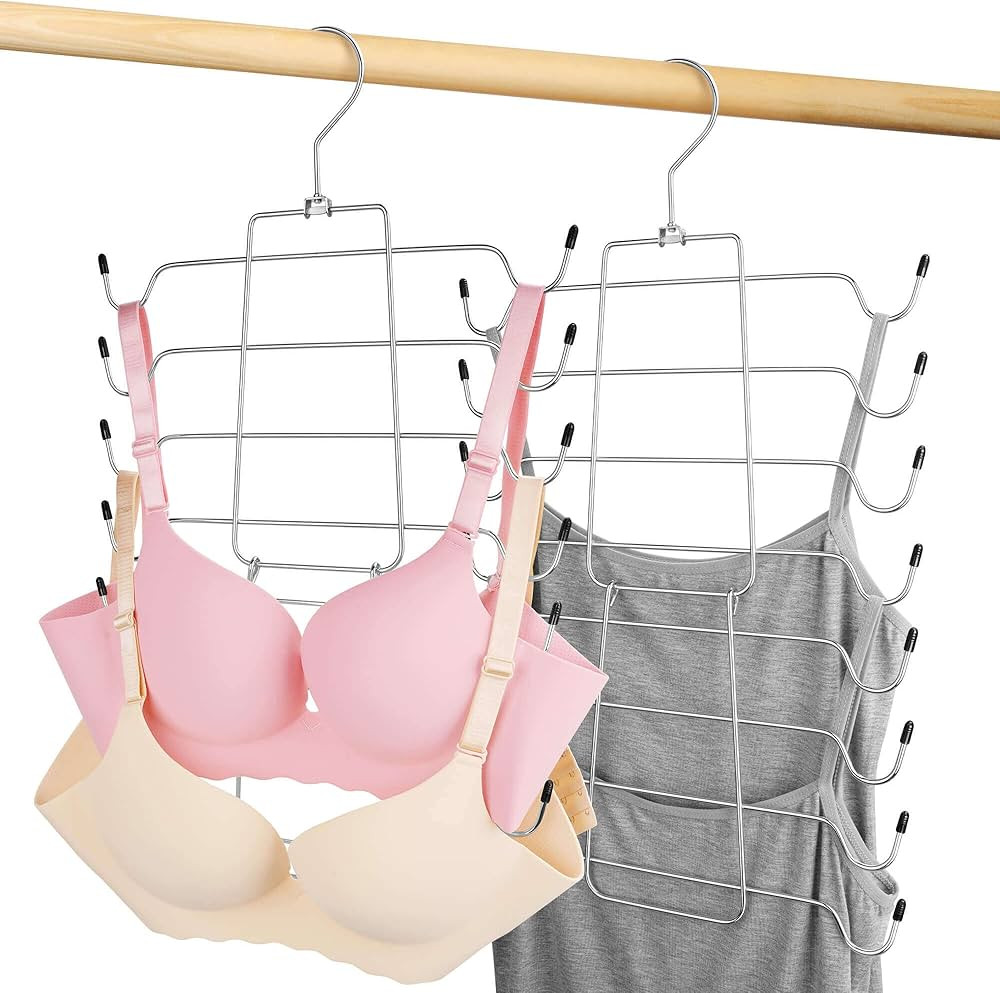 2 Pack Tank Top Hanger, Bra Organizer for Closet, Hanging Space Saving Sport Bra Lingerie Holder ... | Amazon (US)