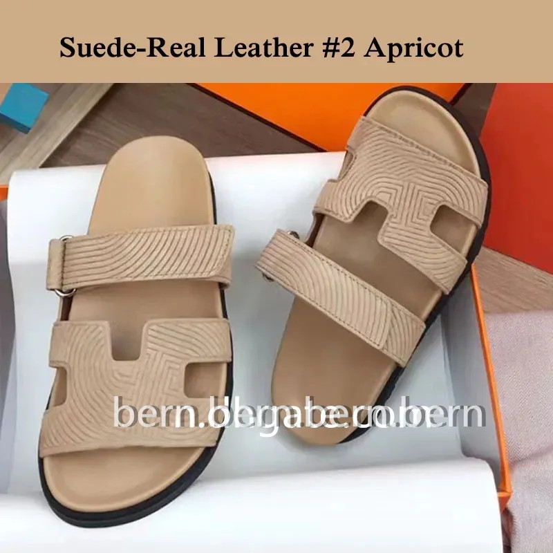 Suede Real Leather/Non-Leather Fashion Flat Slippers Slides Sandals for Women Men 3Styles | DHGate