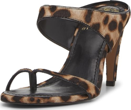Vince Camuto, Women's, Brisa Toe Loop High Heel Mule Sandals, Tan Multi/Black, 9, Medium | Amazon (US)