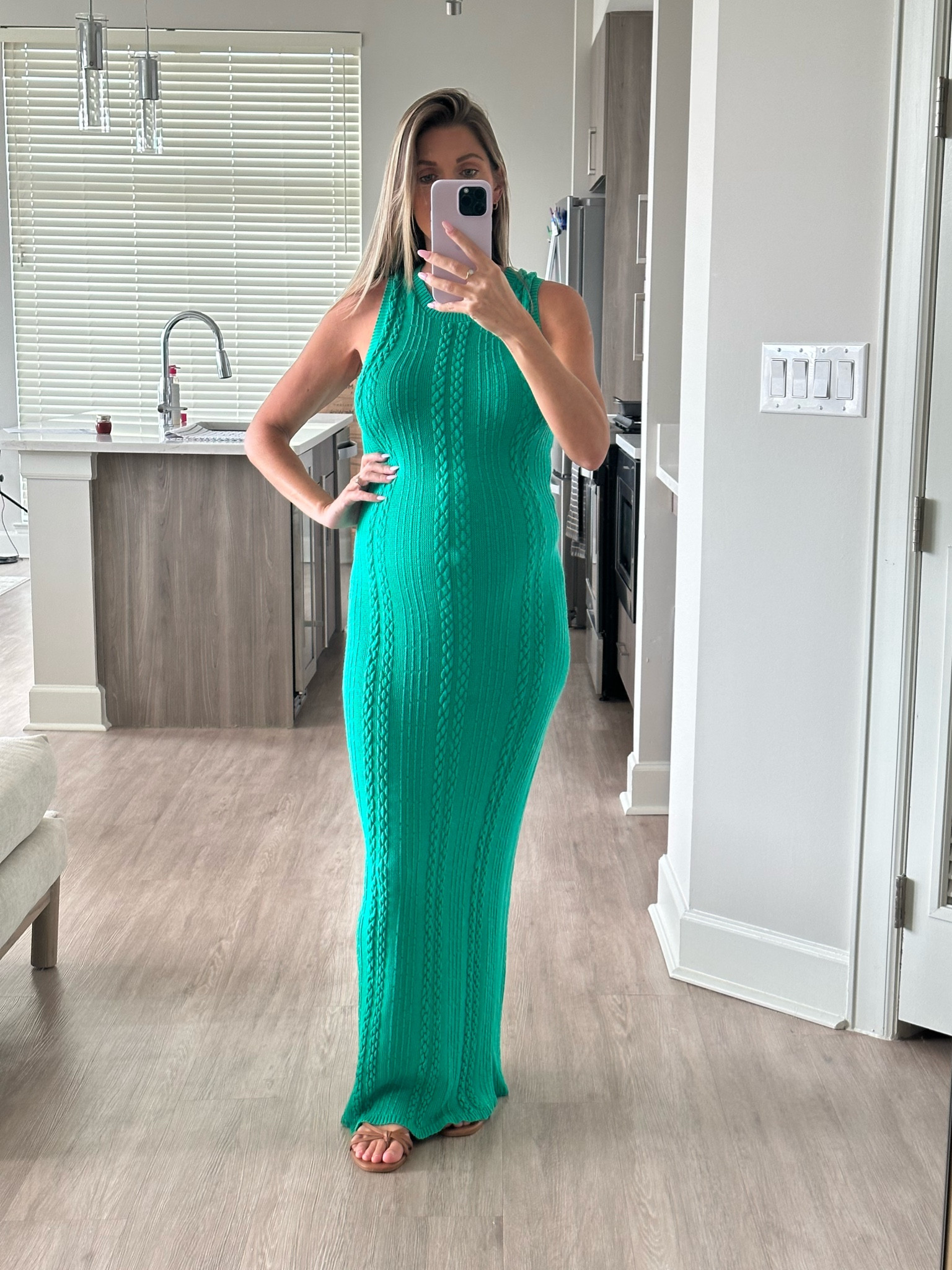 Emerald green cable knit maxi dress. Bump friendly :)

#LTKunder100 #LTKbump #LTKstyletip
