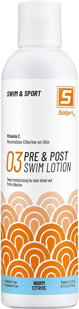 Solpri Pre and After Swim Lotion with Vitamin C 8 Fl Oz - Pre Swim Chlorine Skin Protection, Pre ... | Amazon (US)