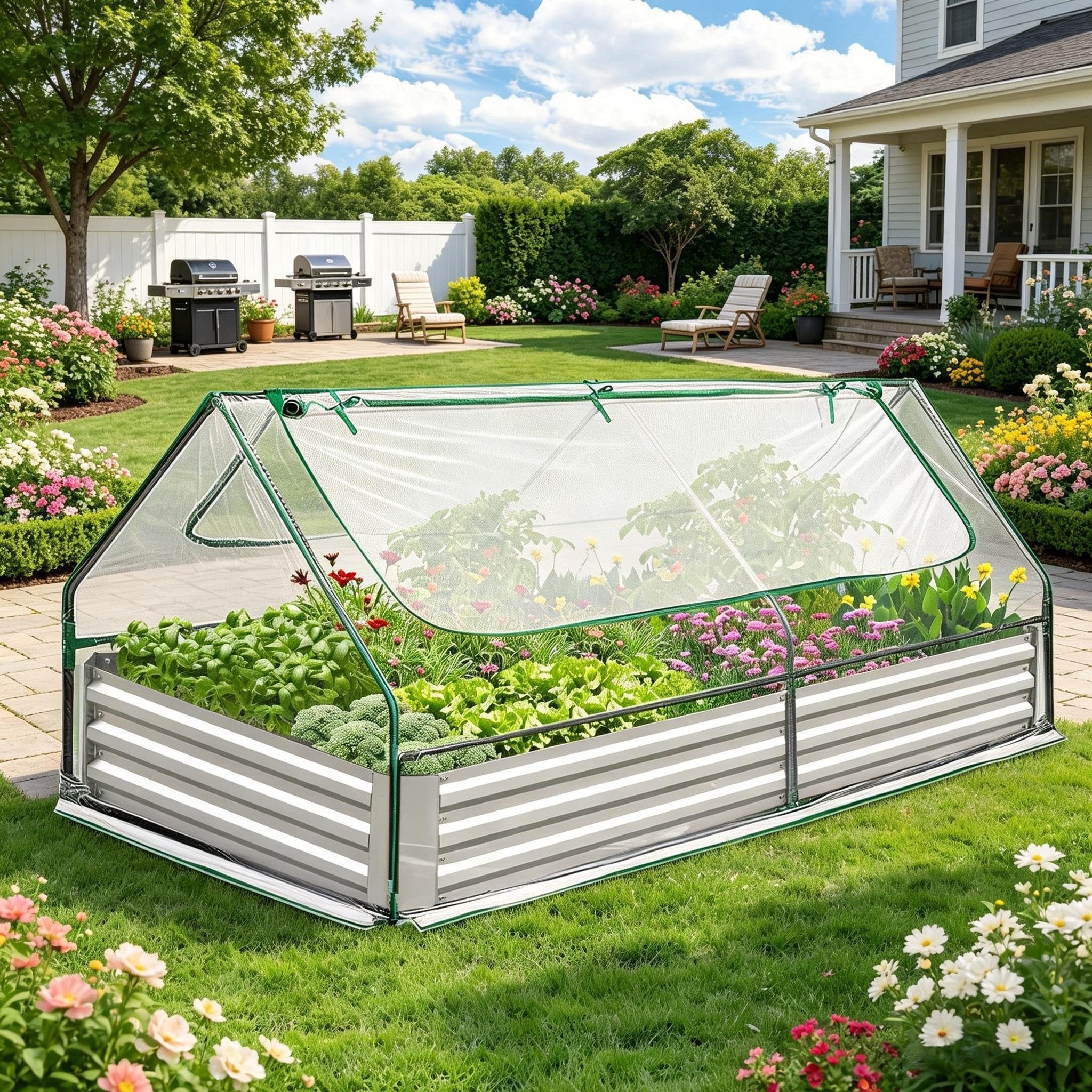 Inspired by thriving garden growth, the Galvanized Metal Planter Box with Clear Top Cover creates the perfect environment for vegetables, herbs, flowers, and seedlings. The durable metal construction and protective clear cover help support healthy growth while extending the growing season. ON SALE and under $150.

Keywords: 

* galvanized planter box
* raised garden bed
* planter box with cover
* mini greenhouse planter
* vegetable garden planter
* flower planter box
* outdoor gardening
* galvanized steel planter
* herb garden planter
* backyard garden bed
* seedling greenhouse
* raised planter box
* home gardening ideas
* vegetable growing box
* garden bed with cover
* outdoor planter

#LTKSaleAlert #LTKHome #LTKSeasonal