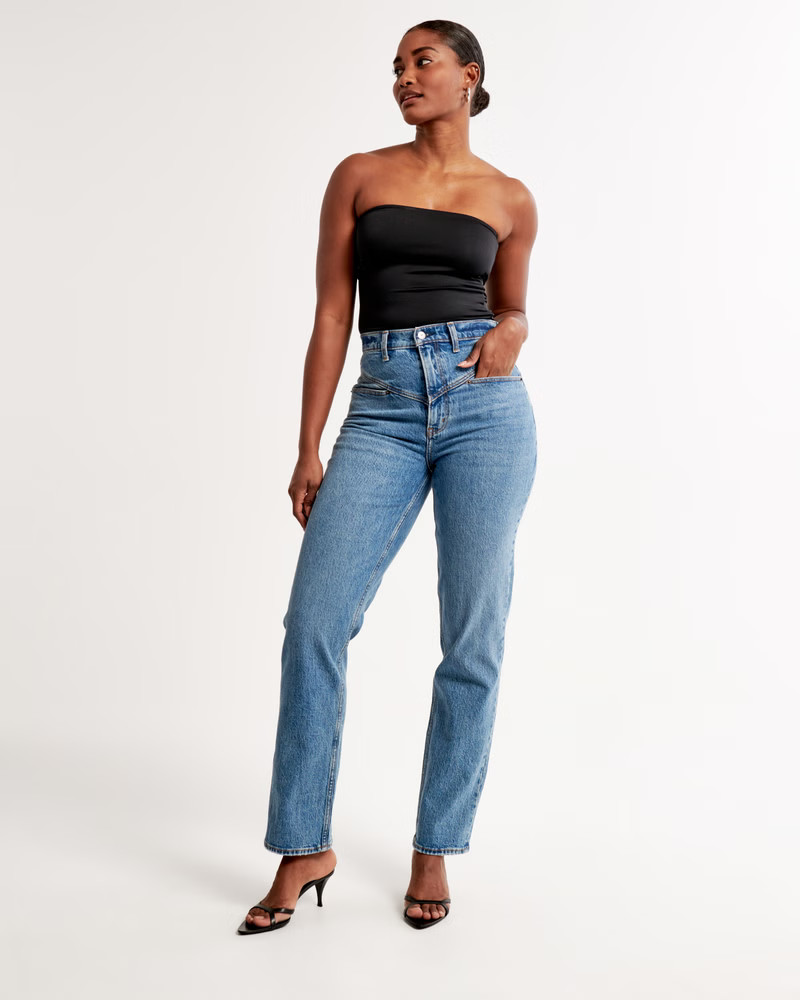 Curve Love Ultra High Rise 90s Straight Jean | Abercrombie & Fitch (US)