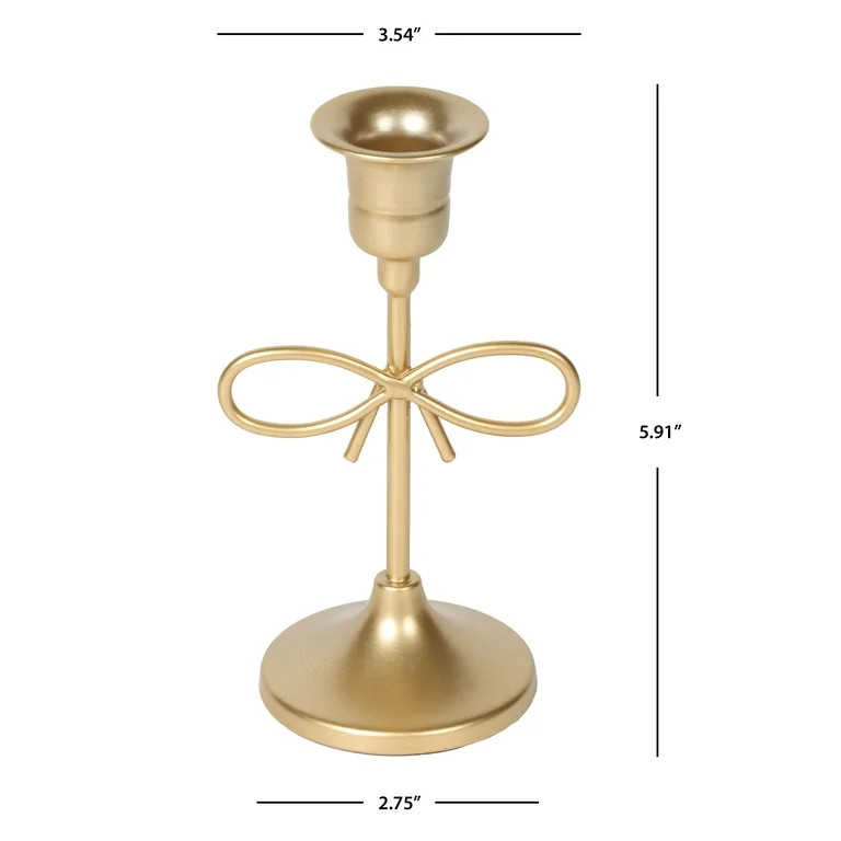 Home Decor Collection Sterling & Noble Home Gold Metal 5.91" Indoor Tabletop Taper Candleholder w... | Walmart (US)
