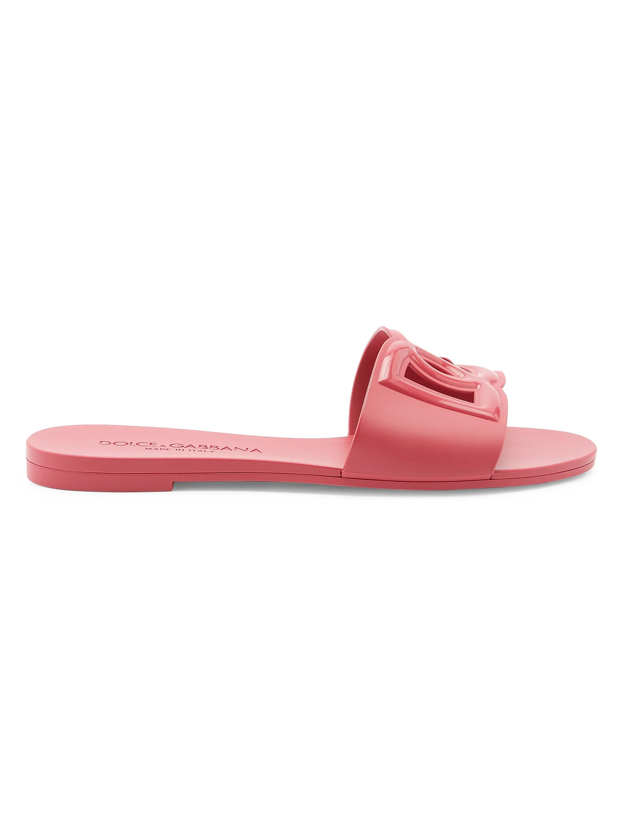 Dolce&Gabbana Interlock Logo Rubber Slides | Saks Fifth Avenue | Saks Fifth Avenue