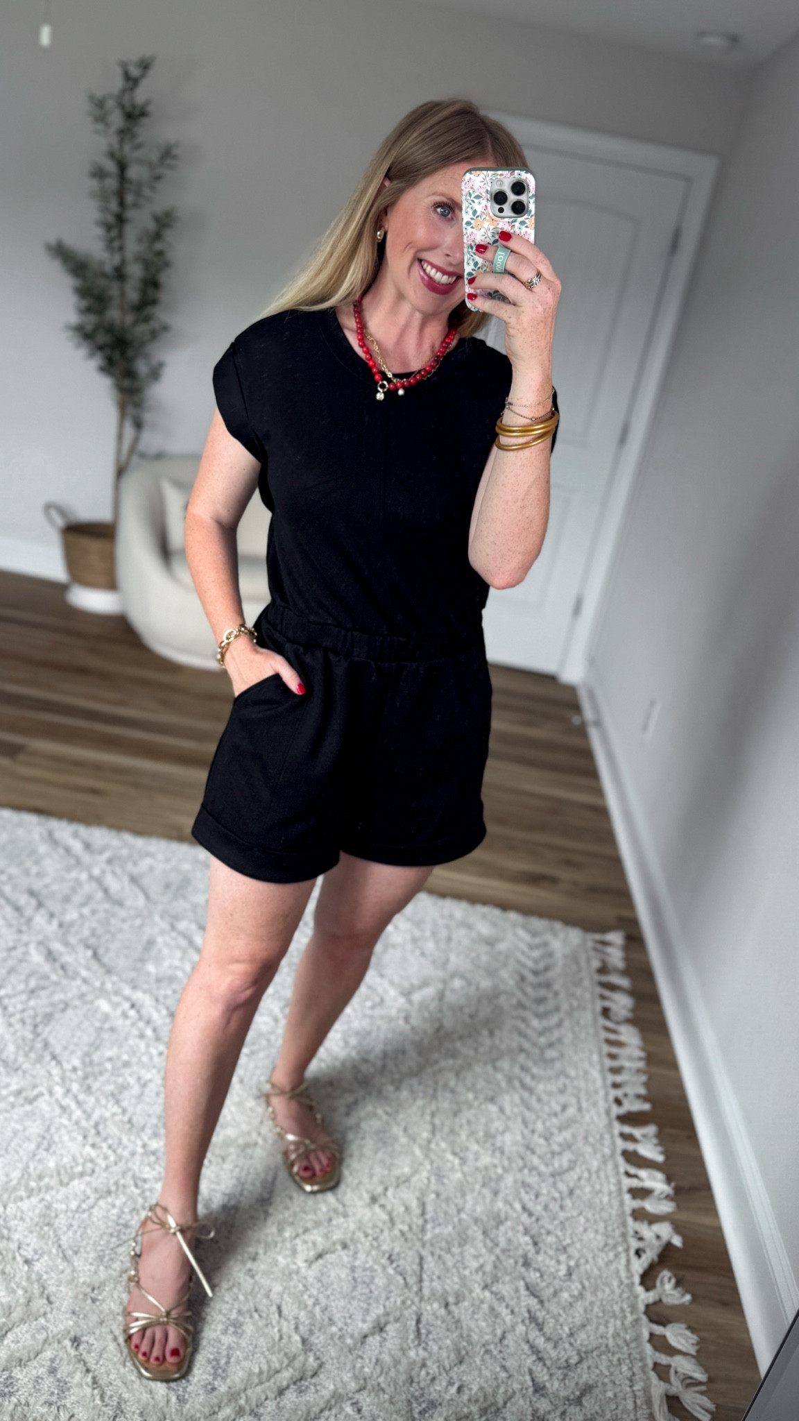Weekend Walmart Wins try on 
ScubaKnit romper- medium
