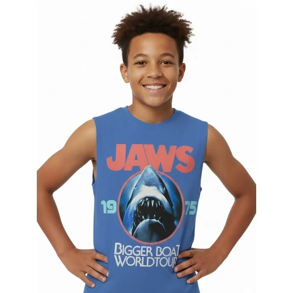Jaws Boys Graphic Muscle Tank Top, Sizes 4-18 | Walmart (US)
