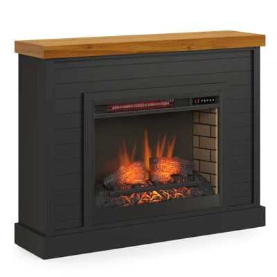 Rimma 48" Farmhouse Electric Fireplace Mantel with 26" Insert, Remote Control, Shiplap Design, Adjustable Flame & Heater | Wayfair North America