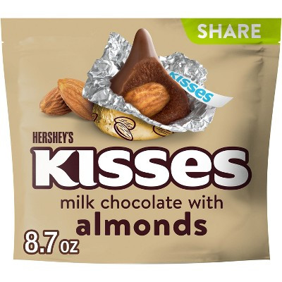 HERSHEY'S Kisses Milk Chocolate With Almonds Candy - 8.7oz | Target