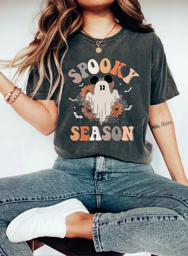 Mickey Ghost Spooky Season Comfort Colors® Shirt Mickey Boo - Etsy | Etsy (US)