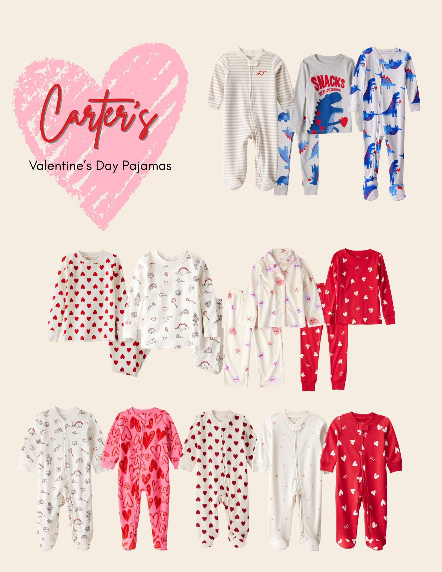 Valentine’s Day Pajamas from Carter’s 🍬❤️
Snuggles, sweets & soft pajamas — that’s our Valentine’s vibe! 🥰
These Carter’s Valentine’s Day pajamas are way too cute for cozy mornings, bedtime stories, and photo ops with the kiddos.
Why we love them:
💖 Soft, comfy fabrics perfect for all-night cuddles
💖 Sweet Valentine’s prints — hearts, candy, and all the feels
💖 Toddler + kids sizes (so matching is easy!)
💖 Target-friendly price + Carter’s quality
Perfect for:
✨ Valentine’s morning pancakes
✨ Heart-filled family photos
✨ Cozy nights in with hot cocoa
Tap to shop my favorite Carter’s Valentine’s Day PJs for your littles 🍓💞 

 #LTKSeasonal #LTKBaby #LTKKids