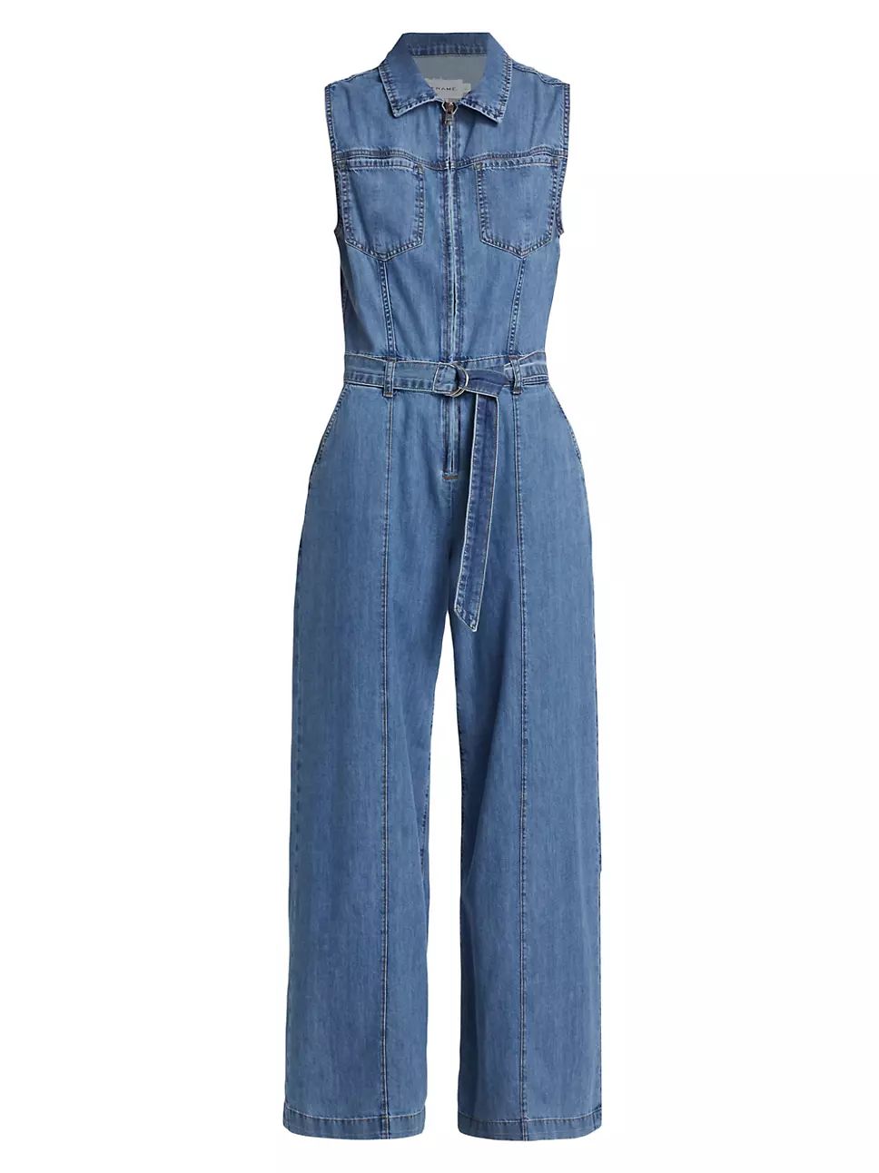 Belted Sleeveless Wide-Leg Jumpsuit | Saks Fifth Avenue