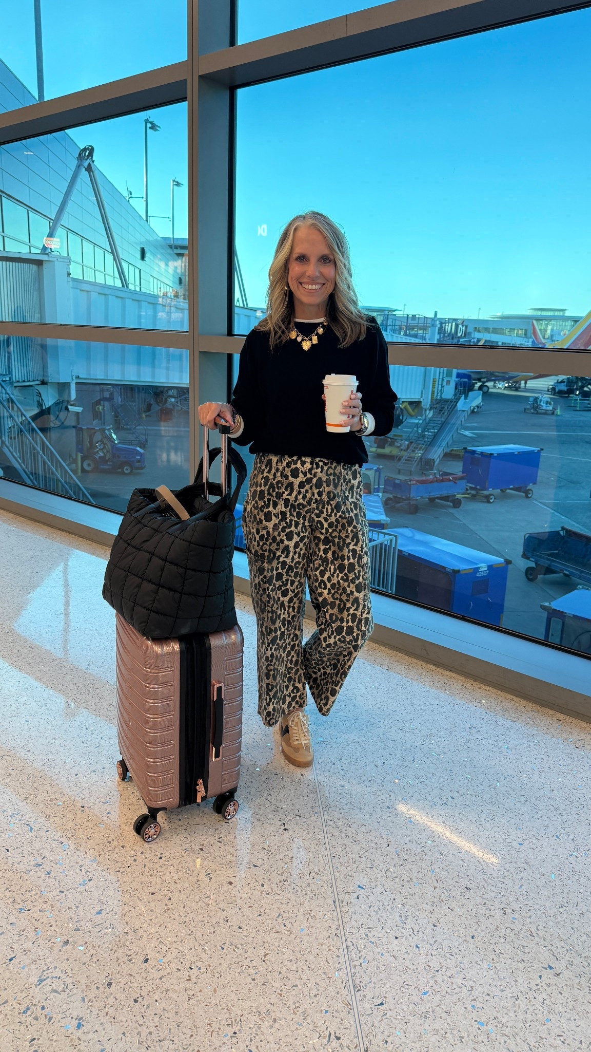 Travel look! Love this cashmere sweater. If I get hit I can just put it over my shoulder or around my waist. Managed to use only a carry on and small tote!

#LTKOver40 #LTKStyleTip #LTKFindsUnder100