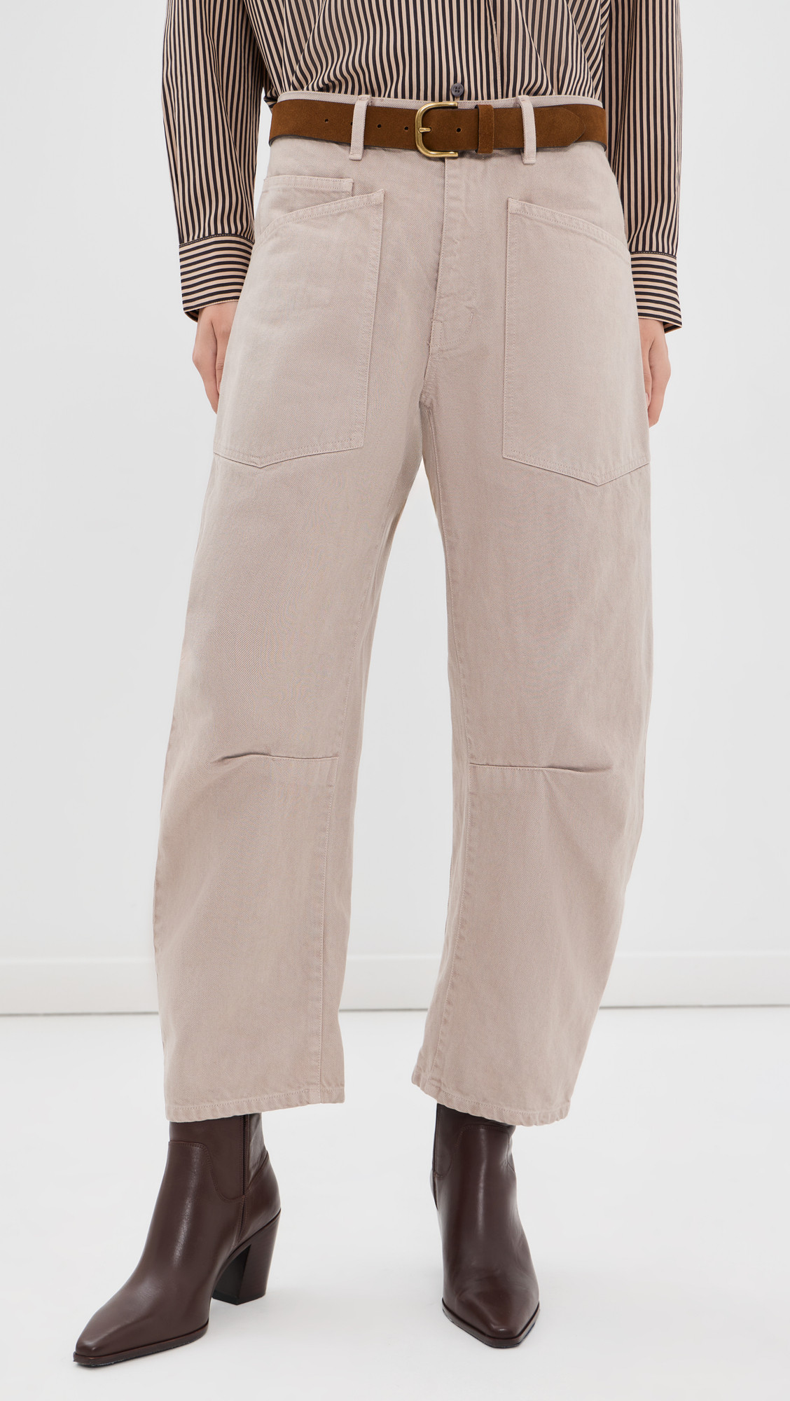 Nili Lotan Shon Barrel Jeans Travertine 8 | Shopbop