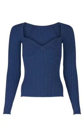Sammy Ribbed Bustier Sweater | Rent The Runway