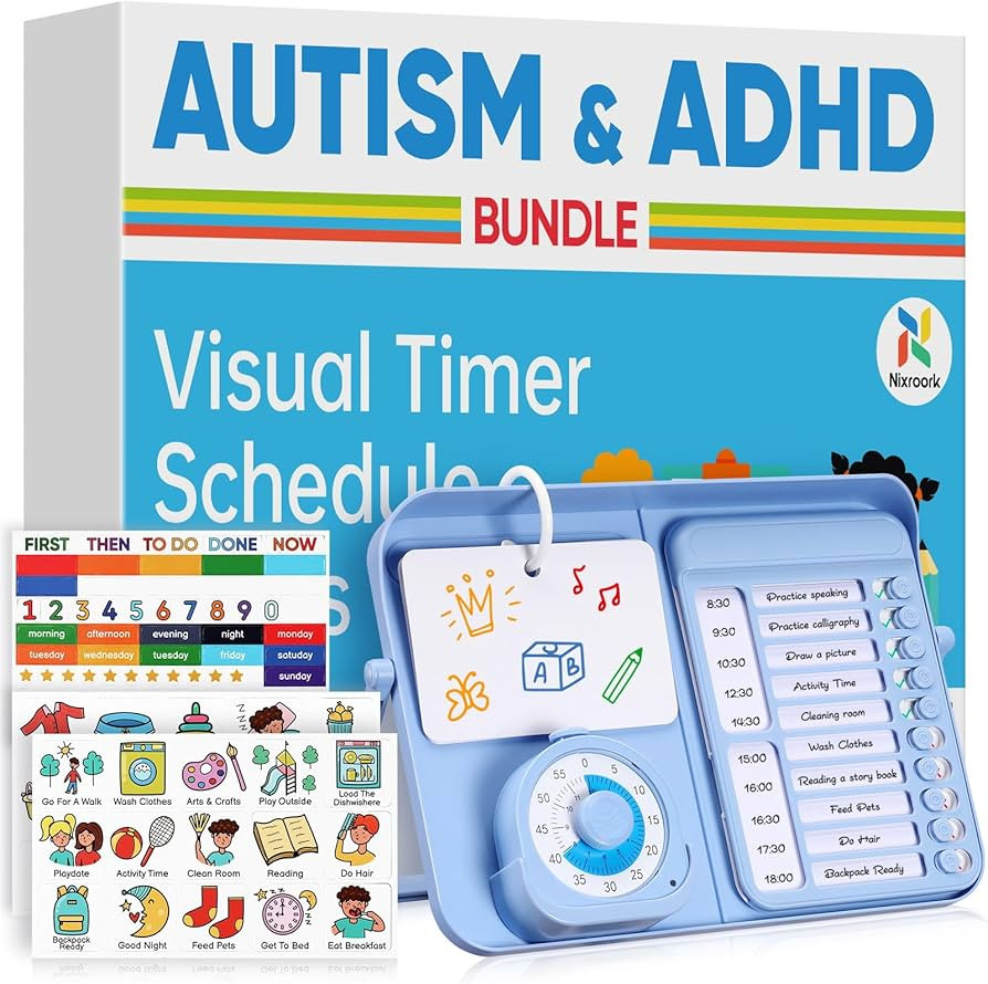 5-in-1 Visual Timer and Schedule Planner for Kids with ADHD & Autism – Learning Materials Bundl... | Amazon (US)