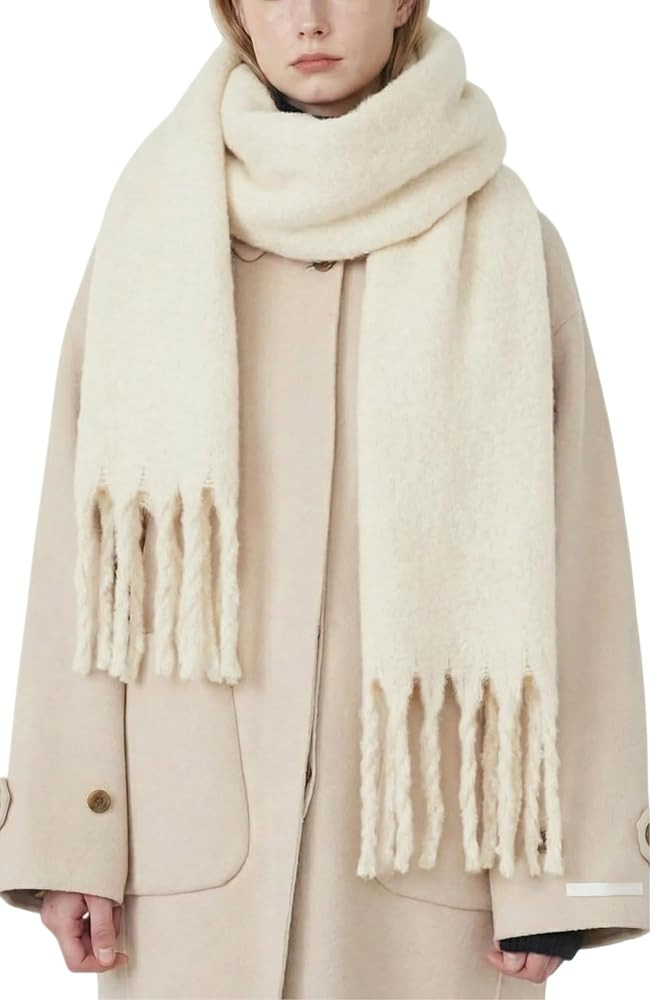 Chunky Scarf for Women Winter Oversized Thick Warm Tassel Scarves Cold Weather Large Blanket Soft... | Amazon (US)