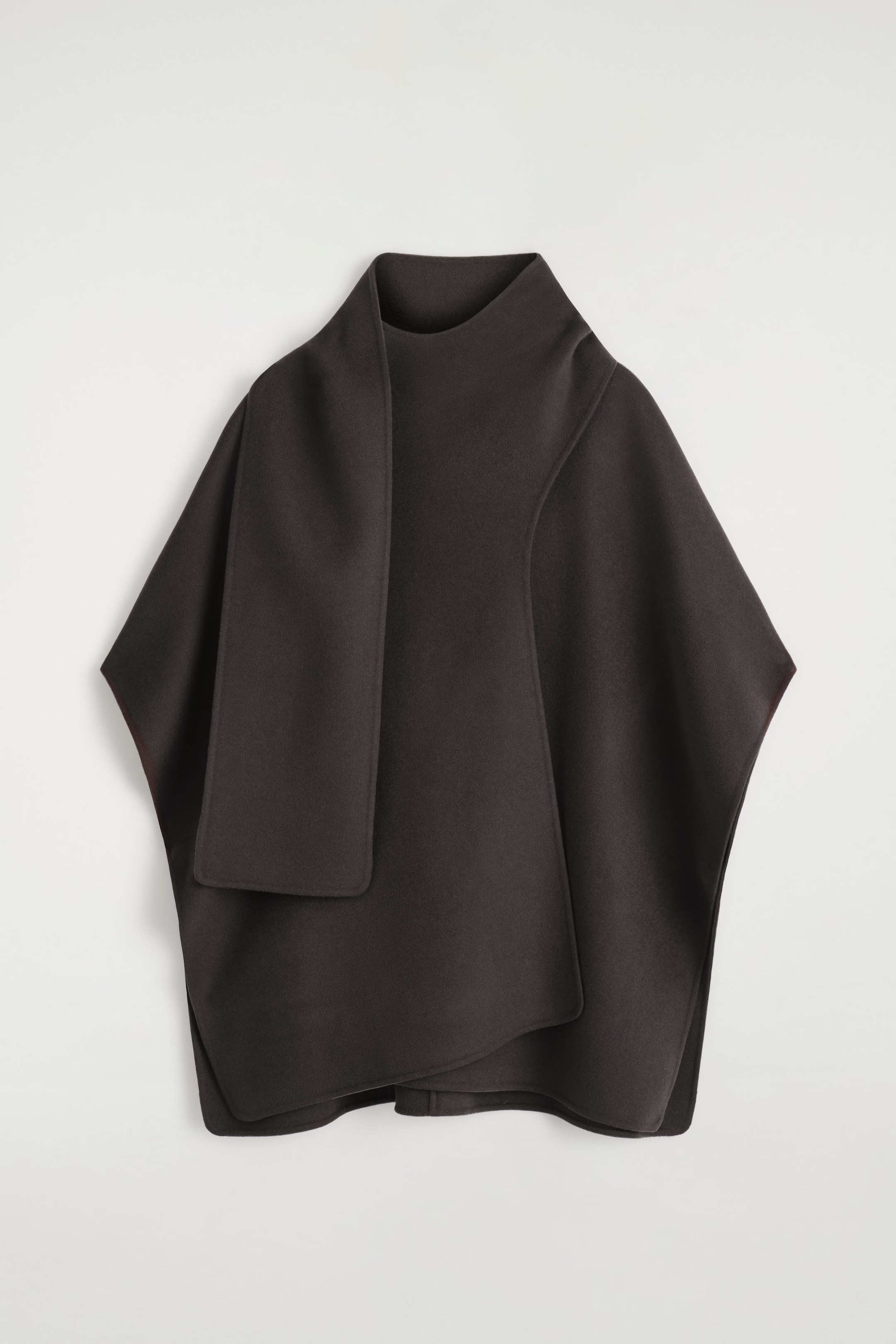 DOUBLE-FACED WOOL SCARF CAPE - DARK BROWN | COS | COS (EU)
