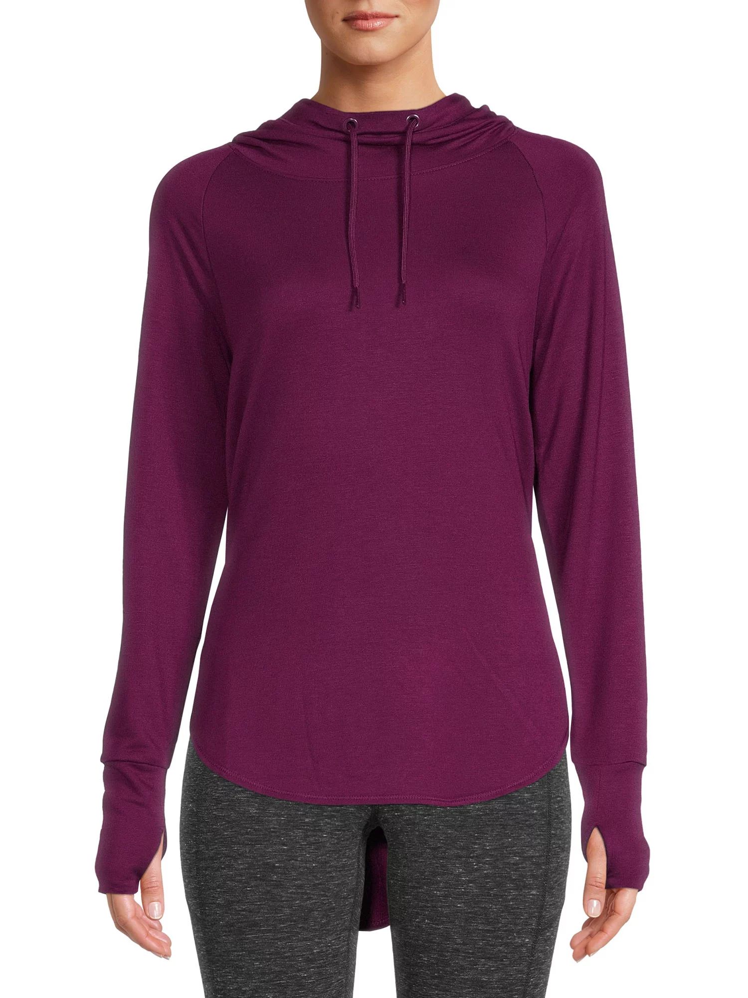 Athletic Works Women's Athleisure Mock Neck Hoodie - Walmart.com | Walmart (US)