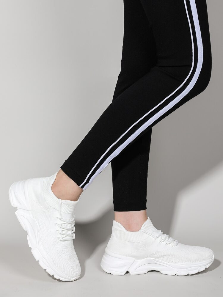 Lace Up Decor Knit Sports Shoes | SHEIN