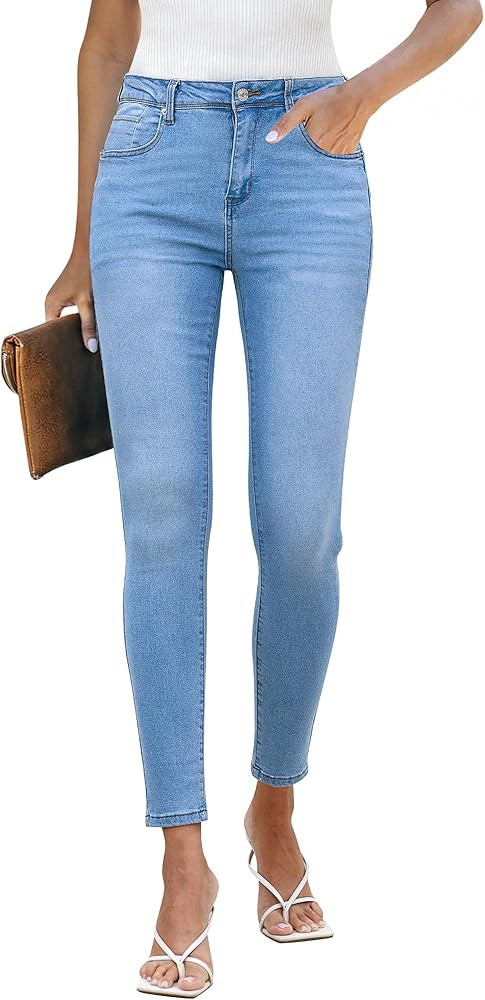 LookbookStore Skinny Jeans for Women Trendy High Waist Slim Fit Comfort Jeggings Jeans Stretchy D... | Amazon (US)