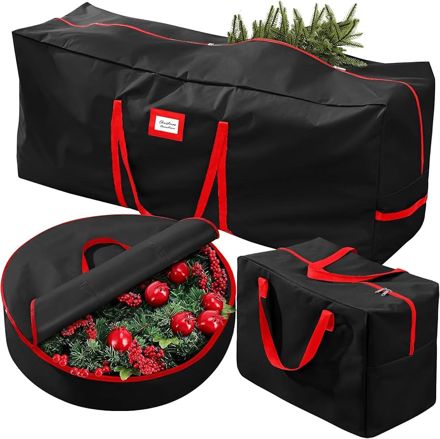 3 Pack Christmas Tree Storage Bag, for 7.5 Ft Artificial Trees up, Durable Waterproof With Reinfo... | Amazon (US)