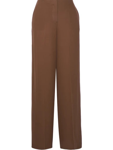 Theory - Ryeridge Silk-crepe Wide-leg Pants - Brown | NET-A-PORTER (US)