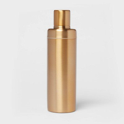 Metal Cocktail Shaker Gold - Threshold™: Stainless Steel, 25oz Capacity, Lacquered Finish, Barware Accessory | Target