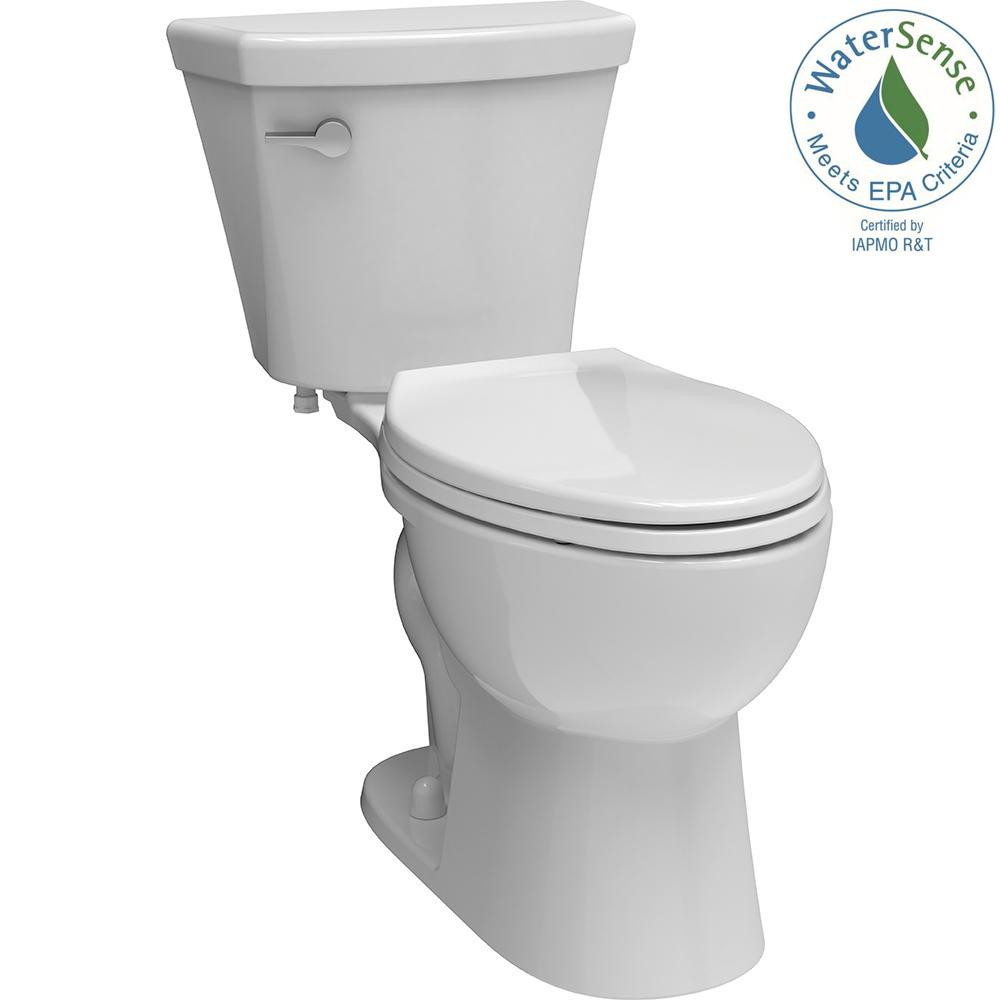 Delta Turner 2-piece 1.28 GPF Elongated Toilet in White-C43908-WH - The Home Depot | Home Depot