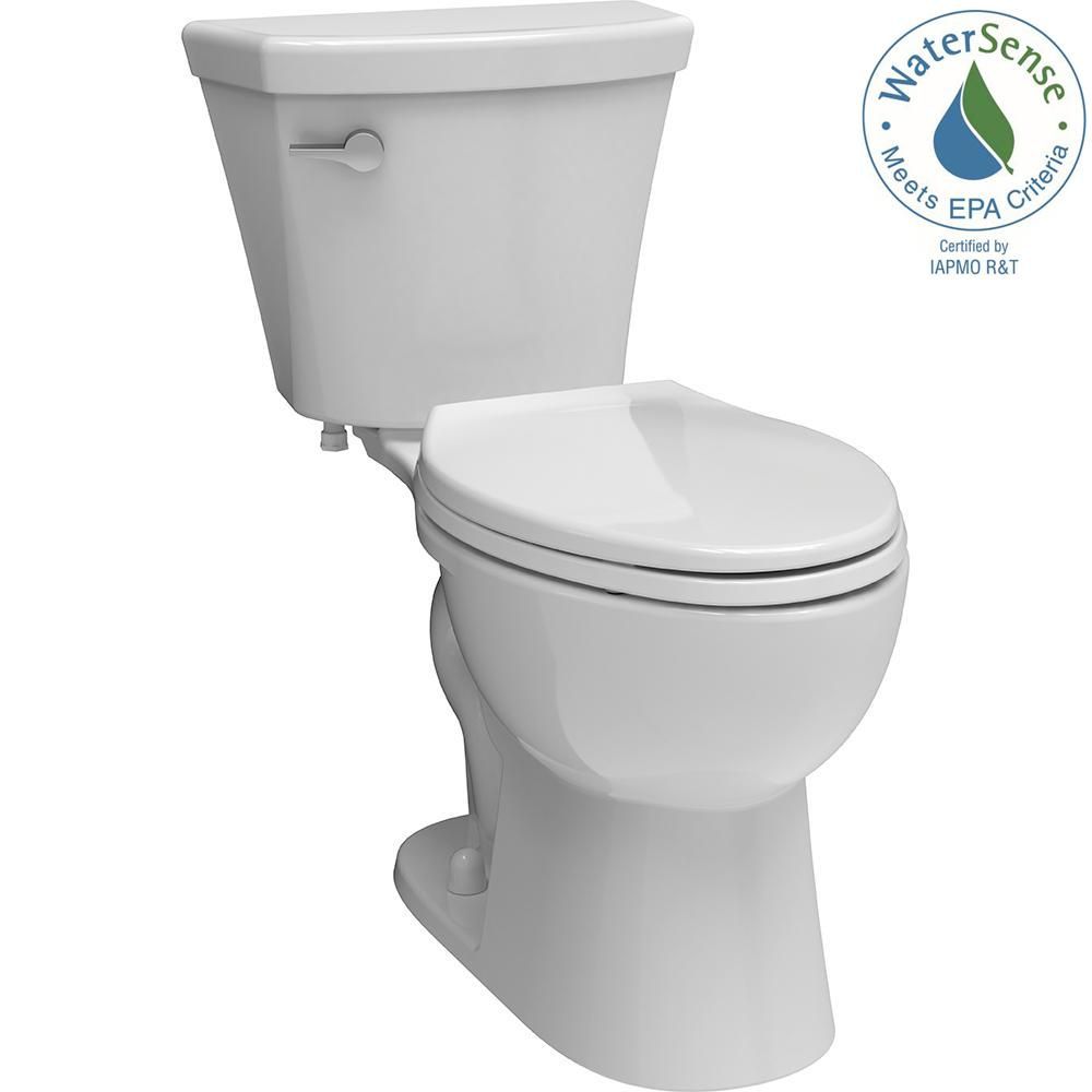 Delta Turner 2-piece 1.28 GPF Single Flush Elongated Toilet in White | Home Depot