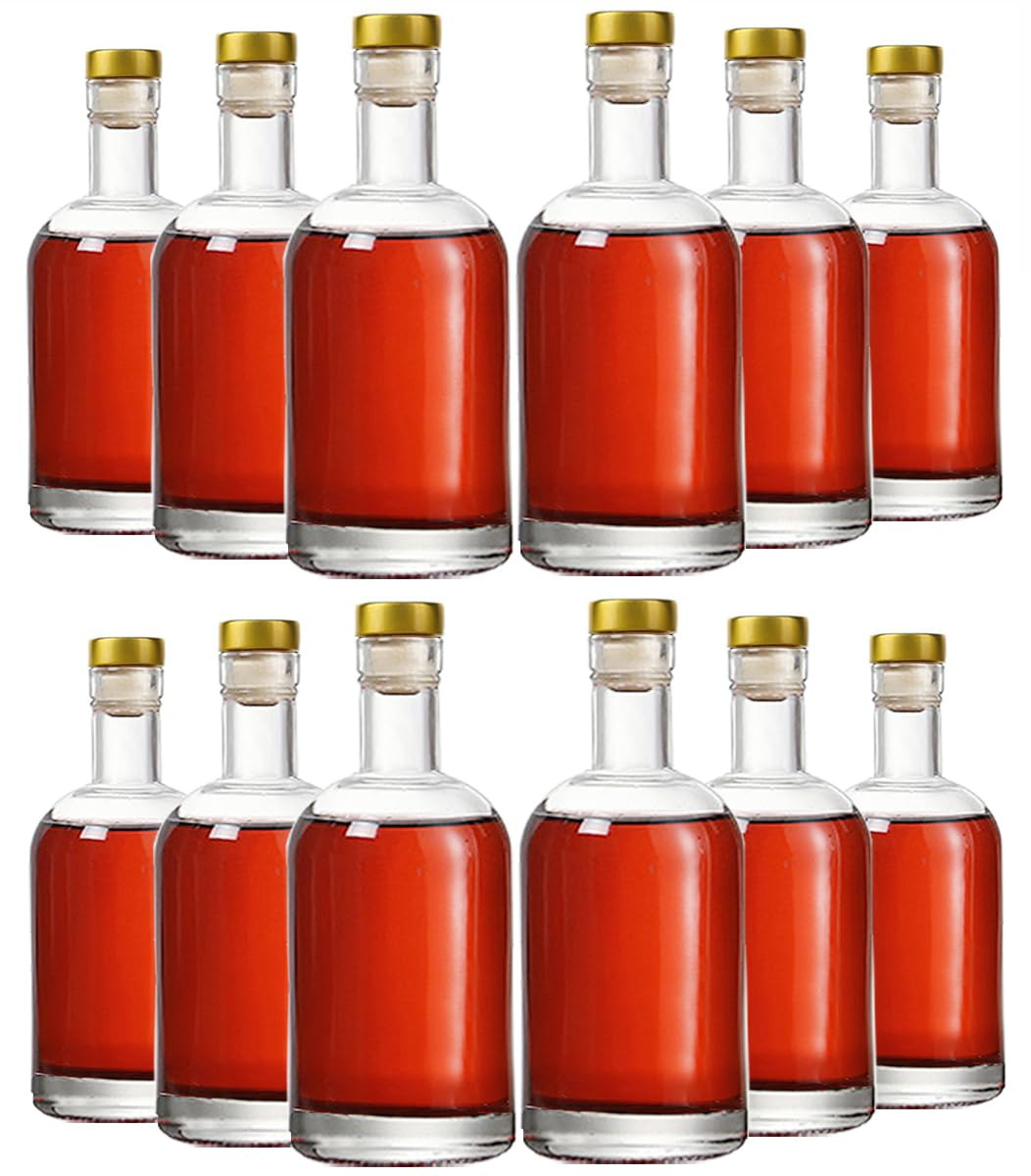 Clear Glass Bottles 6 oz - 200ml [Pack of 12] for Wine Beverages Drinks Oil Vinegar Kombucha Beer... | Amazon (US)