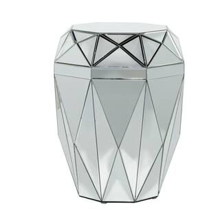 Litton Lane Octagon Silver MDF Glam Accent Table | The Home Depot