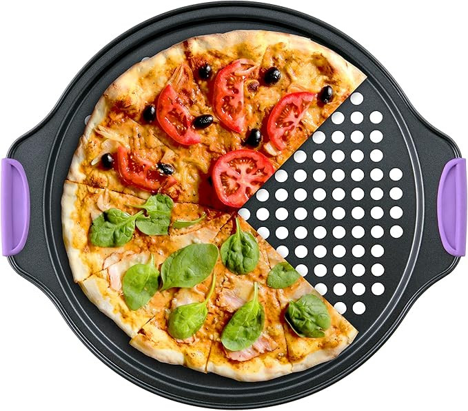 Amazing Abby - Chef Stacy - 13-Inch Non-Stick Pizza Pan with Holes, Perforated Pizza Crisper with... | Amazon (US)