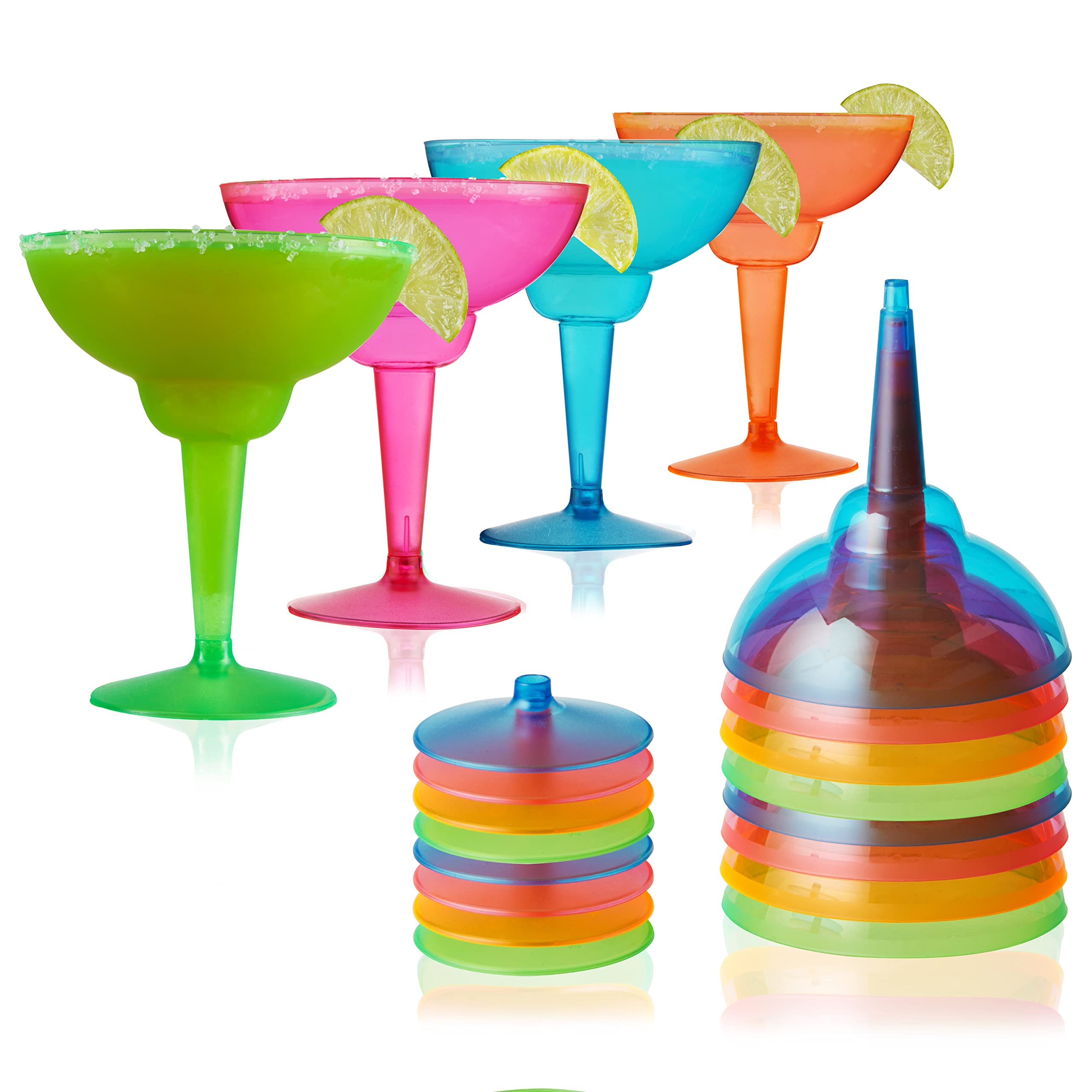 TRUE Plastic Margarita Glasses, Disposable Margarita Glass Cups, Colorful Cocktail Glasses, Perfe... | Amazon (US)