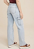 edgely™ Mid Rise Relaxed Boyfriend Straight Cargo Jean | Maurices