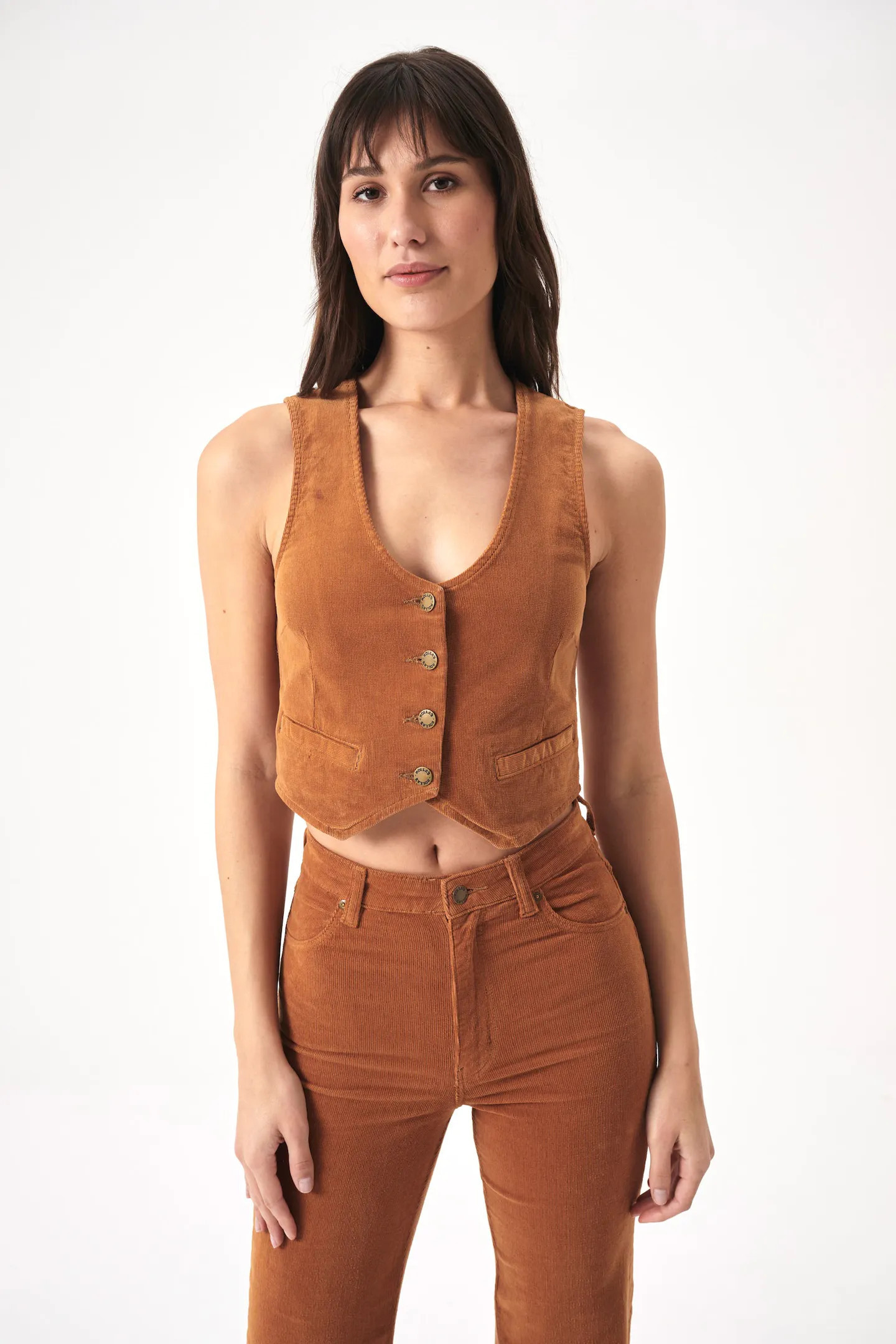 Dallas Vest - Tan Cord | Rolla's Jeans US/CAN