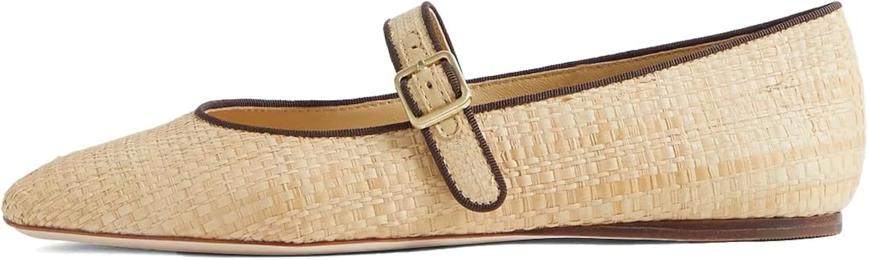 miss left Women's Comfort Buckle Strap Mary Janes Classic Closed Round Toe Ballet Flats Slip On C... | Amazon (US)