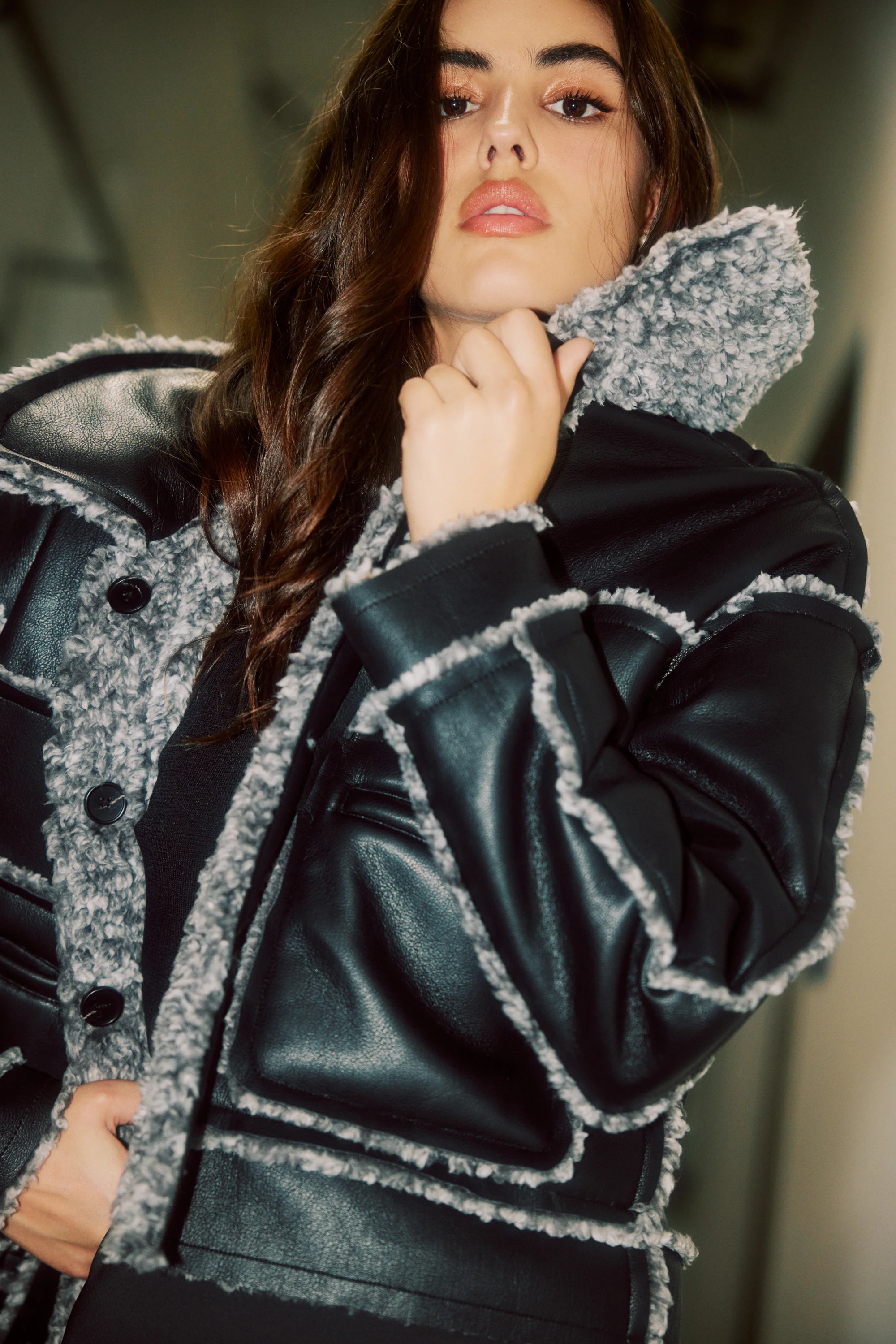 Reversible
Vegan
Leather
Shearling
Jacket | Current Air