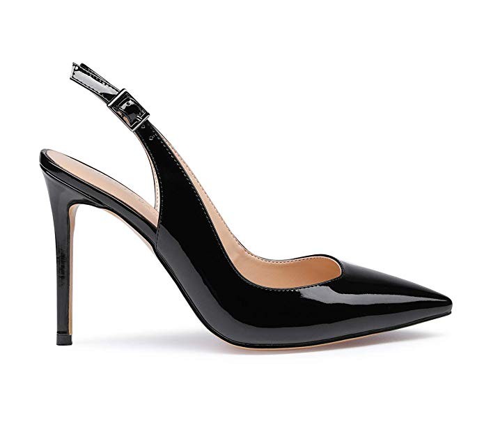 SUNETEDANCE Women's Slingback Pumps Pointed Toe High Heels Sandals Slip On Stiletto Ankle Strap H... | Amazon (US)