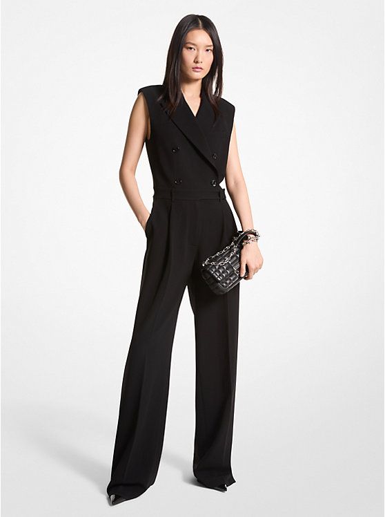 Crepe Double-Breasted Jumpsuit | Michael Kors US