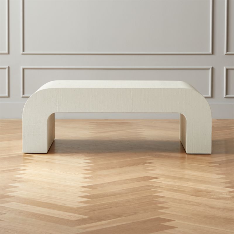 Horseshoe Ivory Lacquered Linen Coffee Table + Reviews | CB2 | CB2