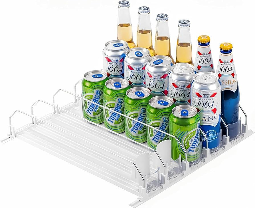 Drink Organizer for Fridge, Self-Pushing Soda Can Dispenser for Refrigerator, Pantry/Kitchen Orga... | Amazon (US)