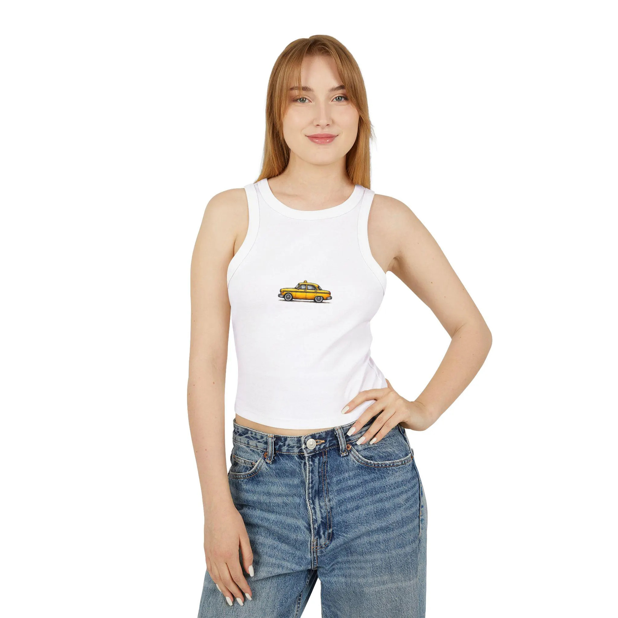 Yellow Taxi Graphic Tank Top | Vintage Cab Illustration | Etsy (Global)