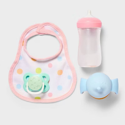 Baby Doll Magic Sippy Cup & Bottle Play Set - Gigglescape™: Includes Bib, Pacifier, Plastic Dol... | Target